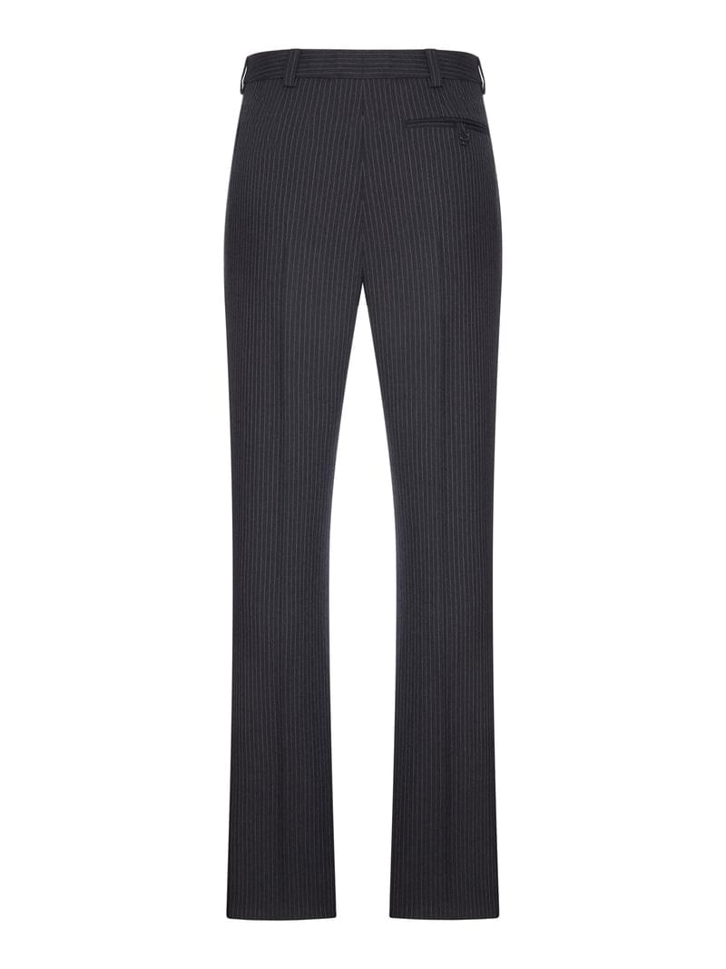 Saint Laurent Men Tapered Wool Trousers In A Herringbone Striped Pattern SAINT LAURENT