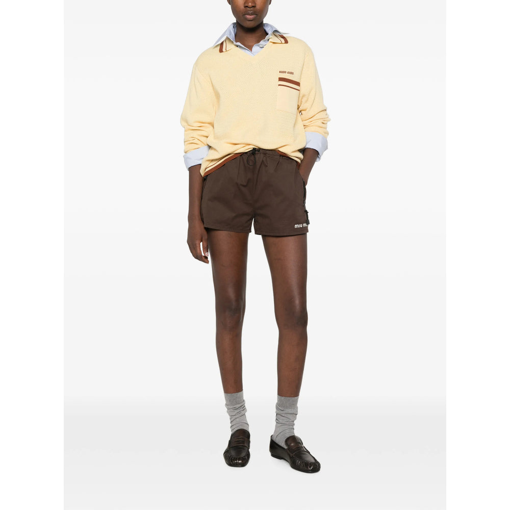 Miu Miu Brown Shorts - Mini Shorts Women MIU MIU