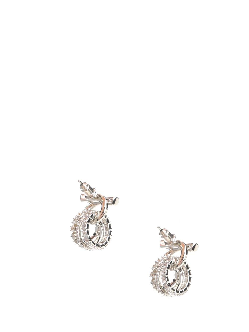Ferragamo Women Gancini Earrings With Crystals FERRAGAMO