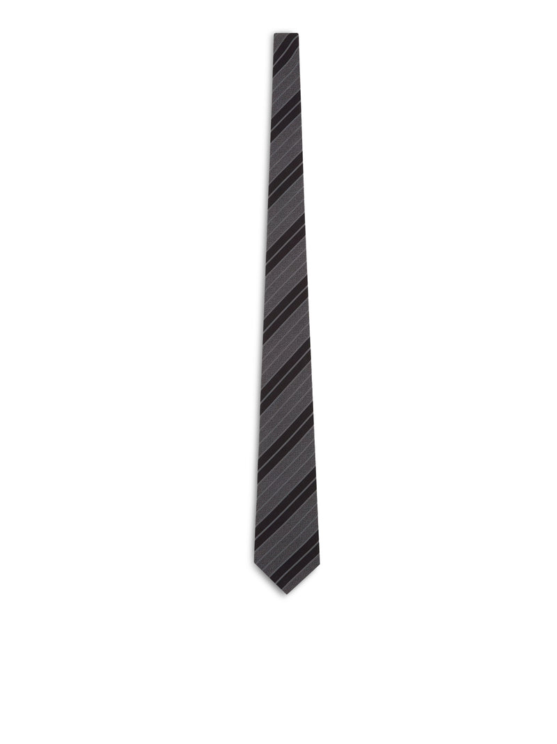 Saint Laurent Men Wide-Stripe Silk Jacquard Tie SAINT LAURENT