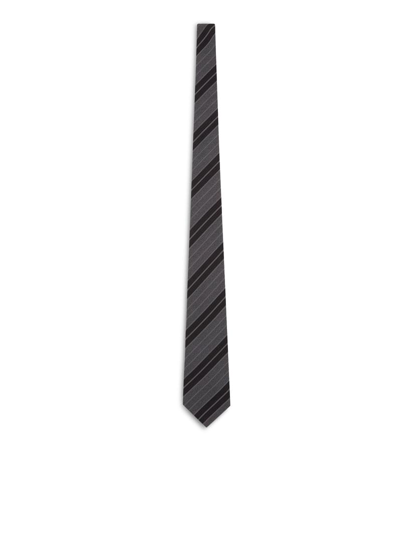 Saint Laurent Men Wide-Stripe Silk Jacquard Tie SAINT LAURENT