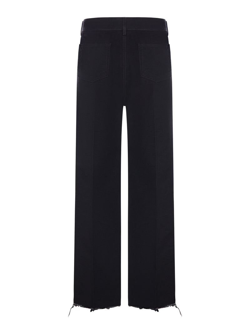Rick Owens Men Wide Leg Jeans In Cerat Denim With Frayed Hem RICK OWENS