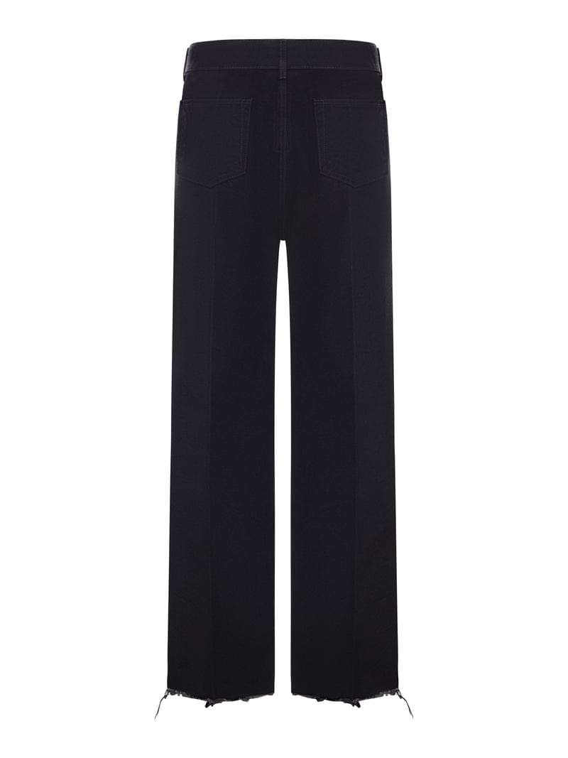 Rick Owens Men Wide Leg Jeans In Cerat Denim With Frayed Hem RICK OWENS