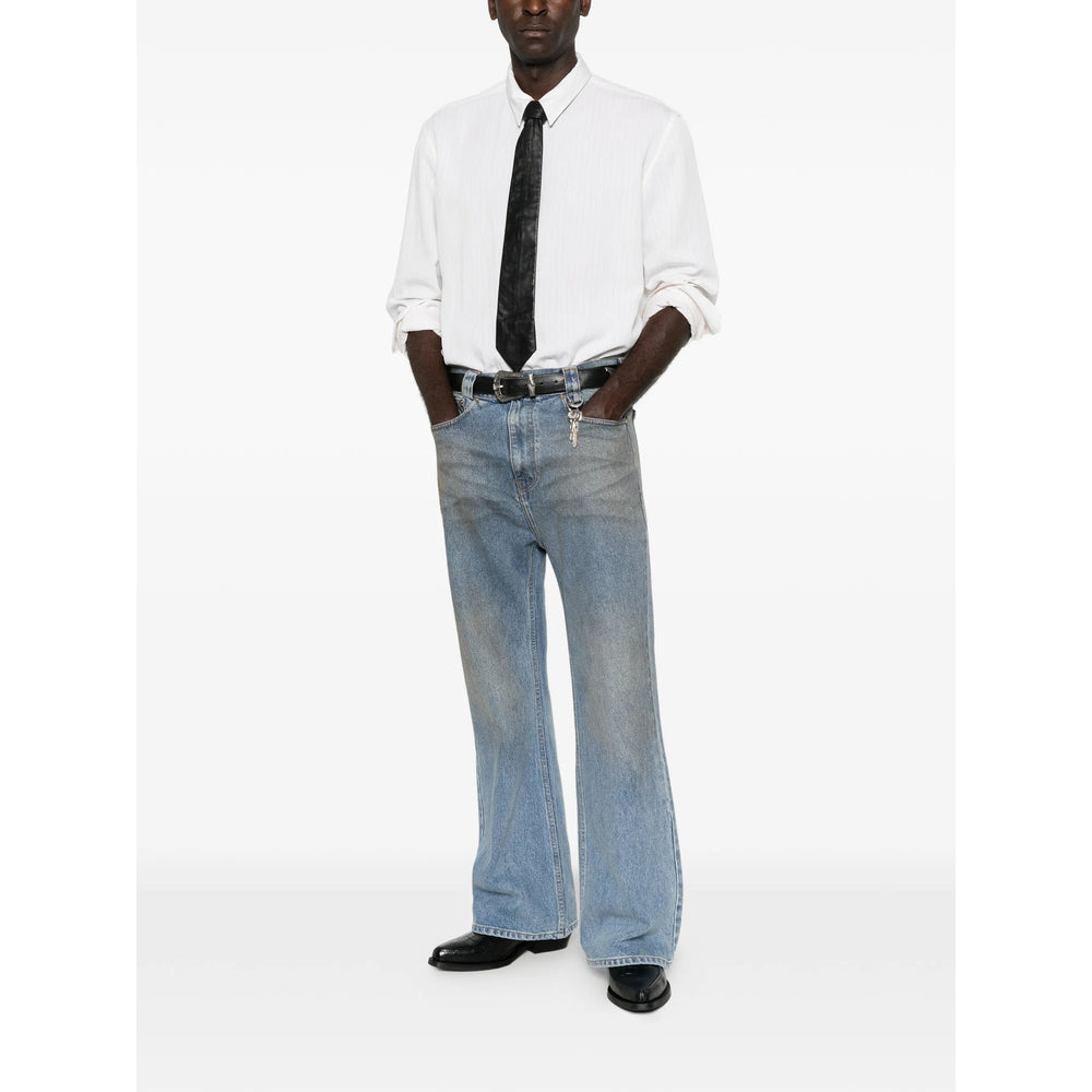 Willy Chavarria Blue Denim - Wide-Leg Jeans Men Willy Chavarria