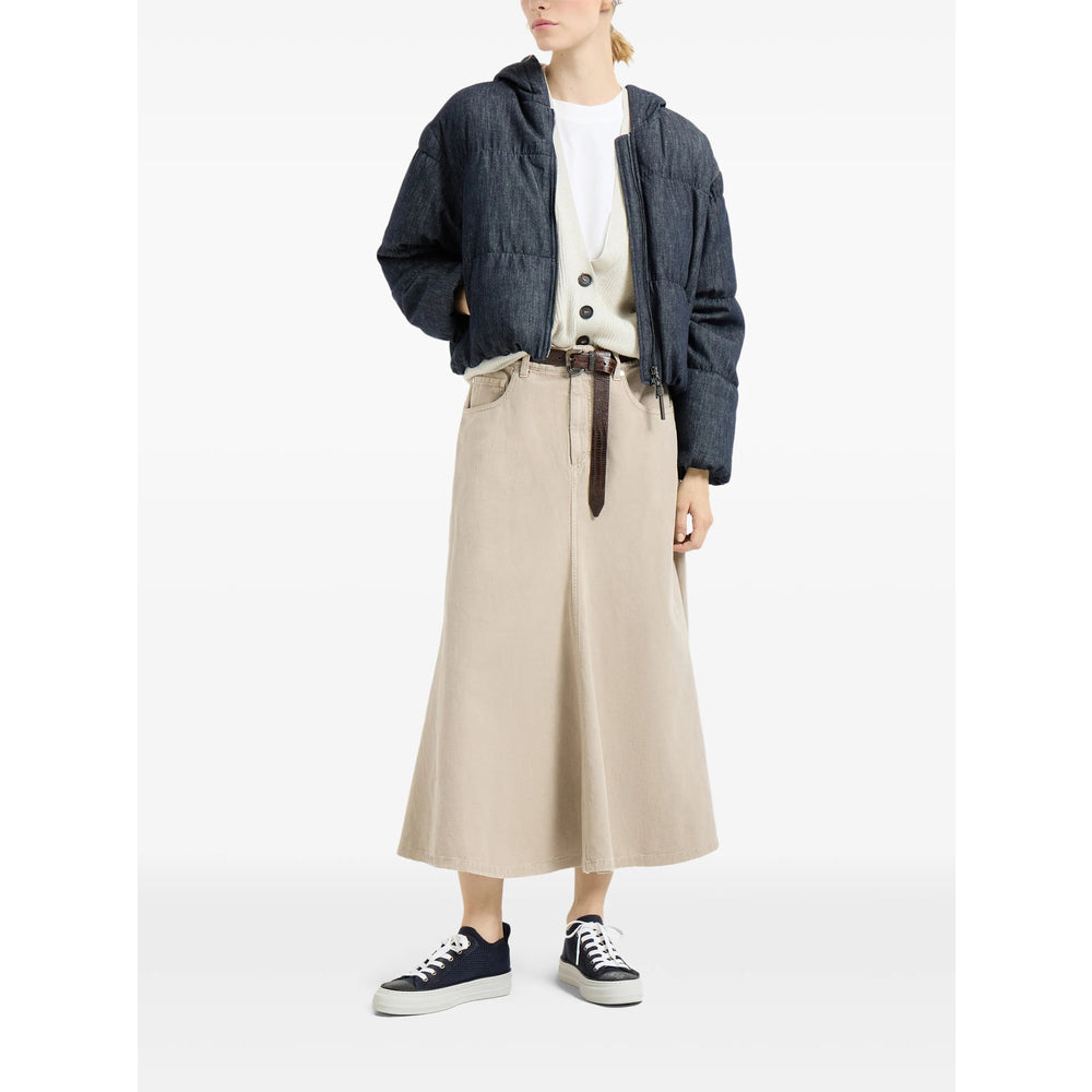 Brunello Cucinelli Blue Jackets - Puffer Jackets Women BRUNELLO CUCINELLI