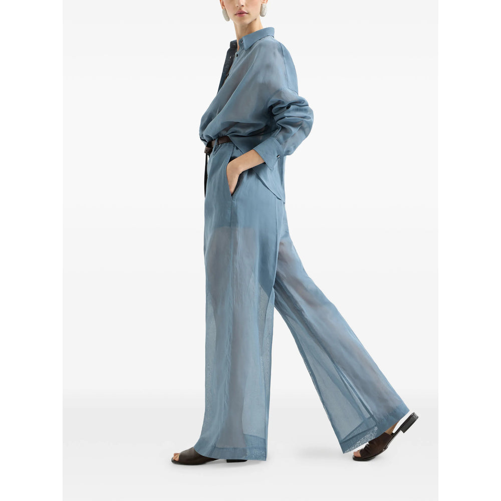 Brunello Cucinelli Blue Trousers - Palazzo Pants Women BRUNELLO CUCINELLI
