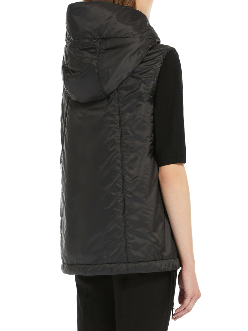Max Mara The Cube Women Padded Vest With Hood In Waterproof Canvas MAX MARA THE CUBE