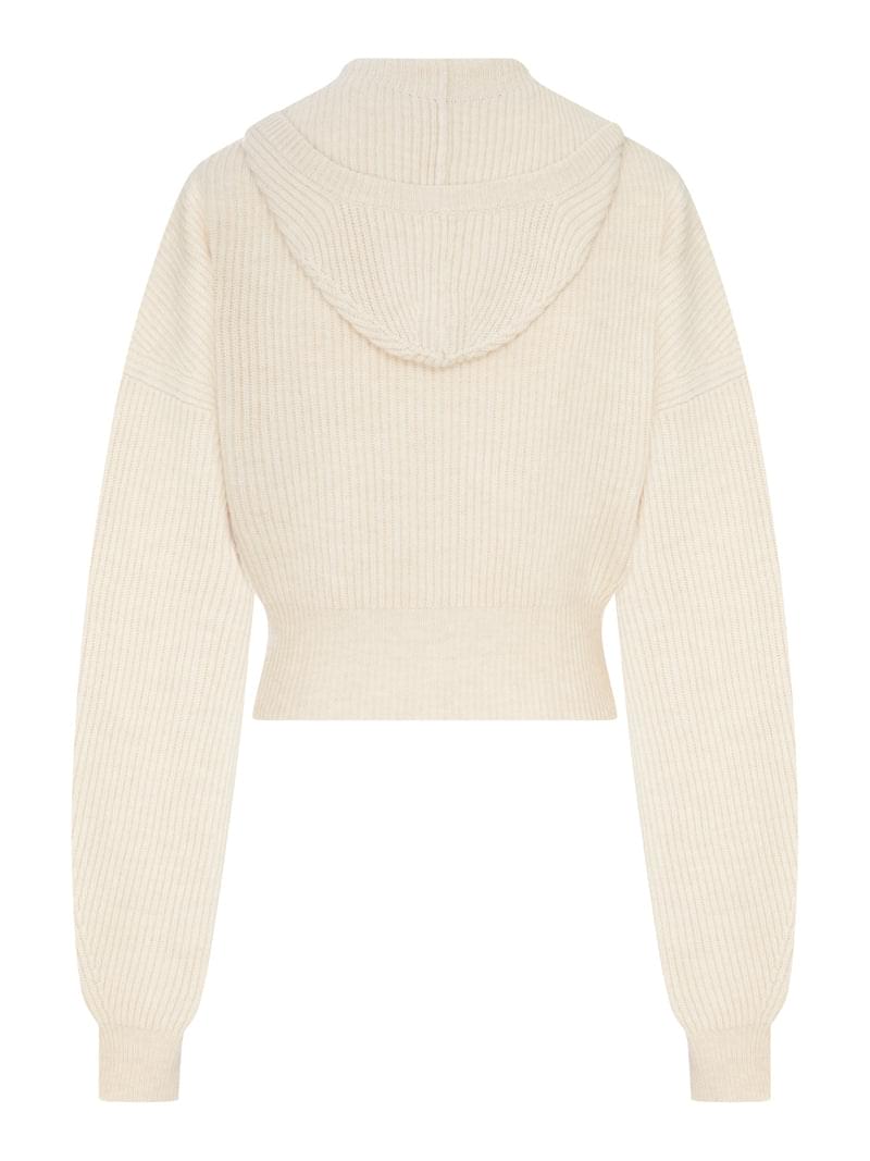 Sportmax Women Ribbed Wool Cardigan With Wide Collar SPORTMAX