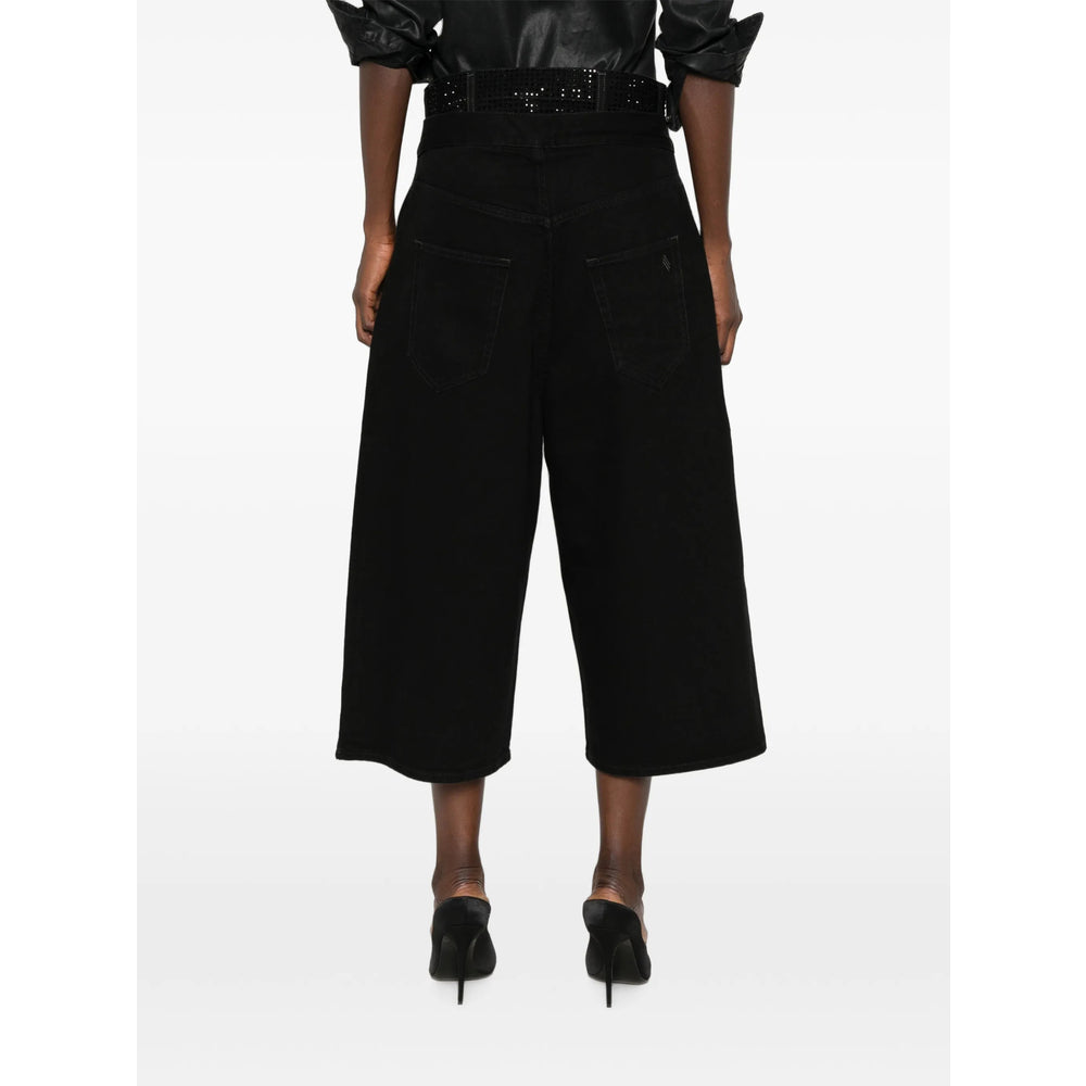 The Attico Black Denim - Cropped Jeans Women THE ATTICO