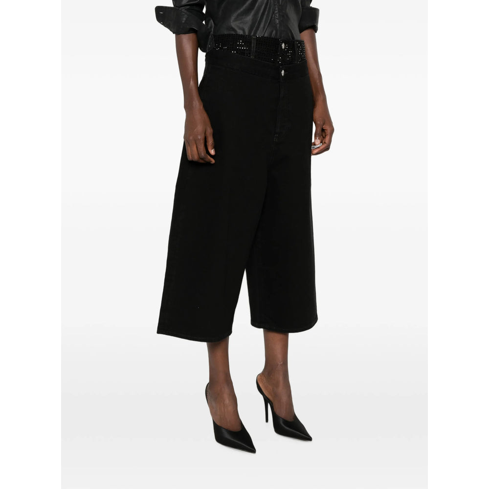 The Attico Black Denim - Cropped Jeans Women THE ATTICO