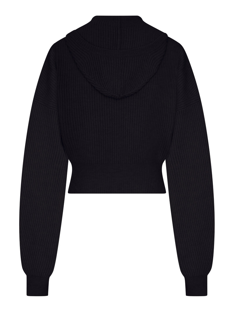 Sportmax Women Ribbed Wool Cardigan With Wide Collar SPORTMAX