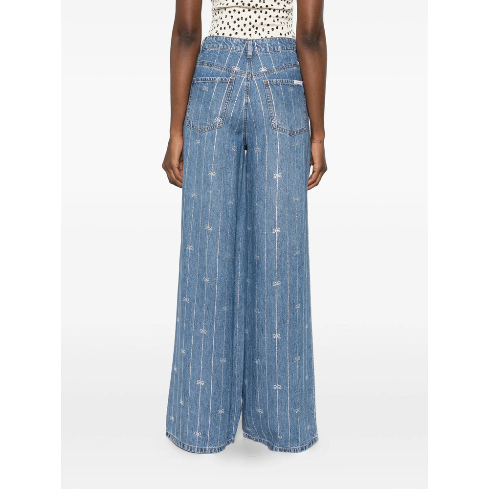 Self-Portrait Blue Denim - Wide-Leg Jeans Women SELF-PORTRAIT