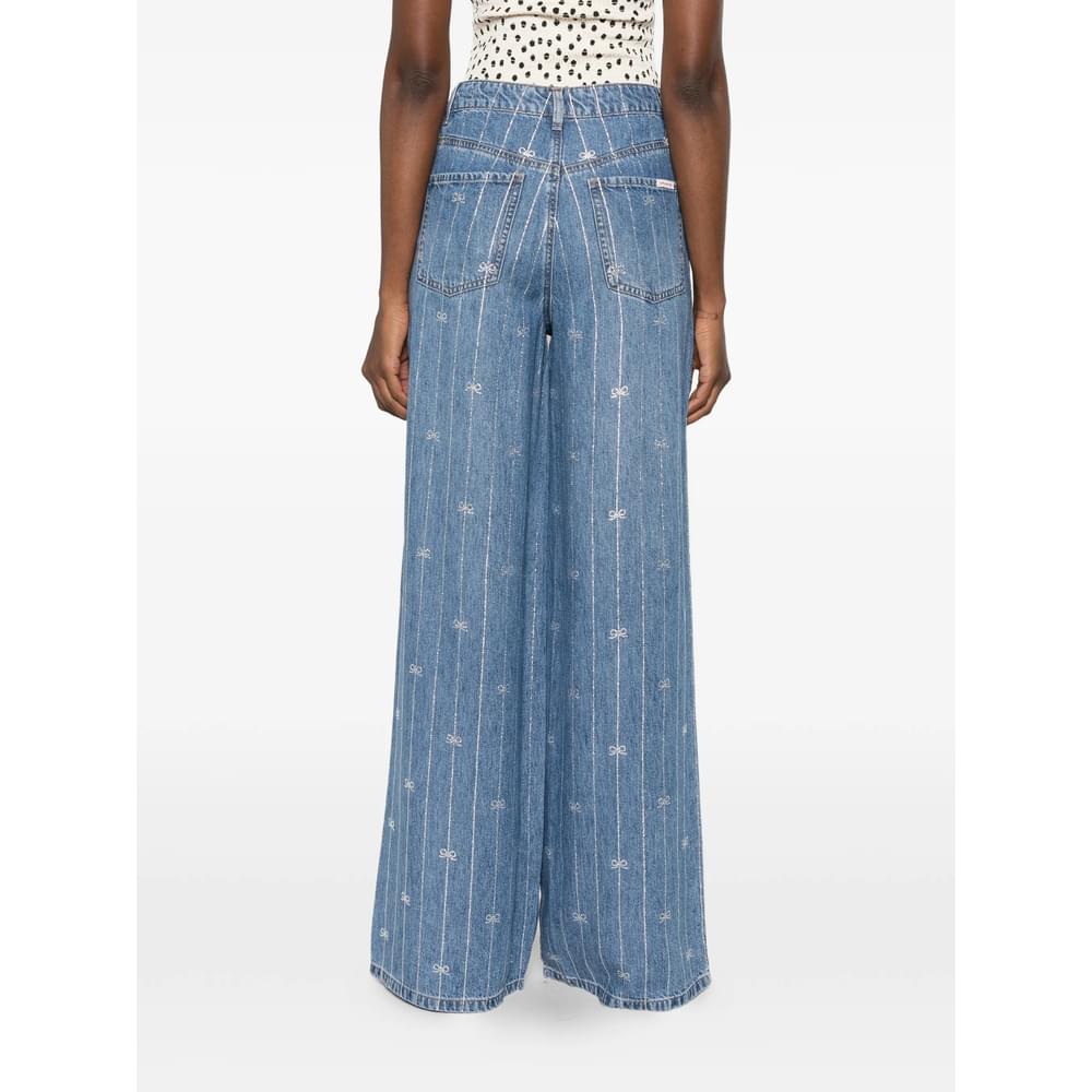 Self-Portrait Blue Denim - Wide-Leg Jeans Women SELF-PORTRAIT