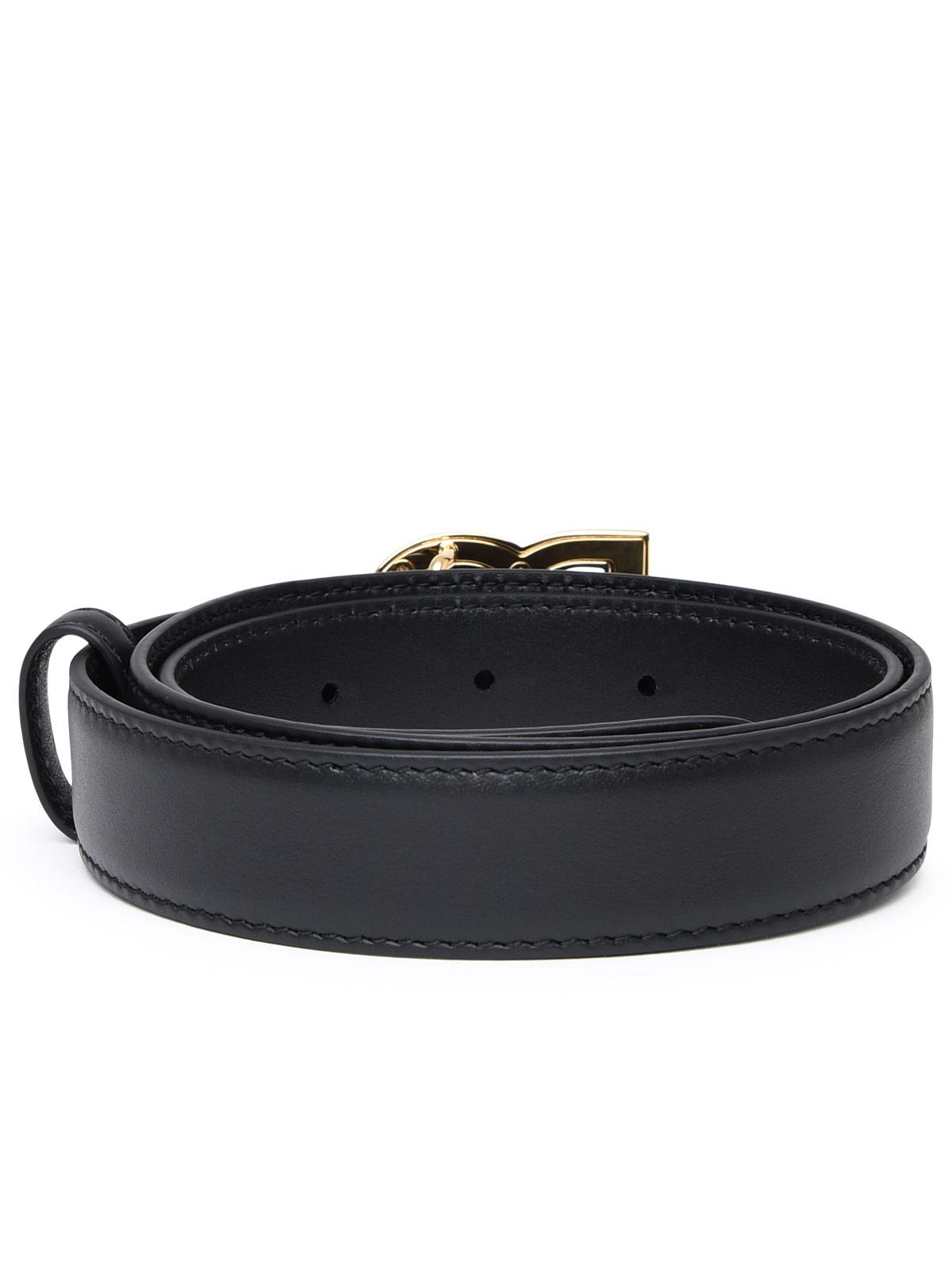 Dolce & Gabbana Dg Black Leather Belt Women DOLCE & GABBANA