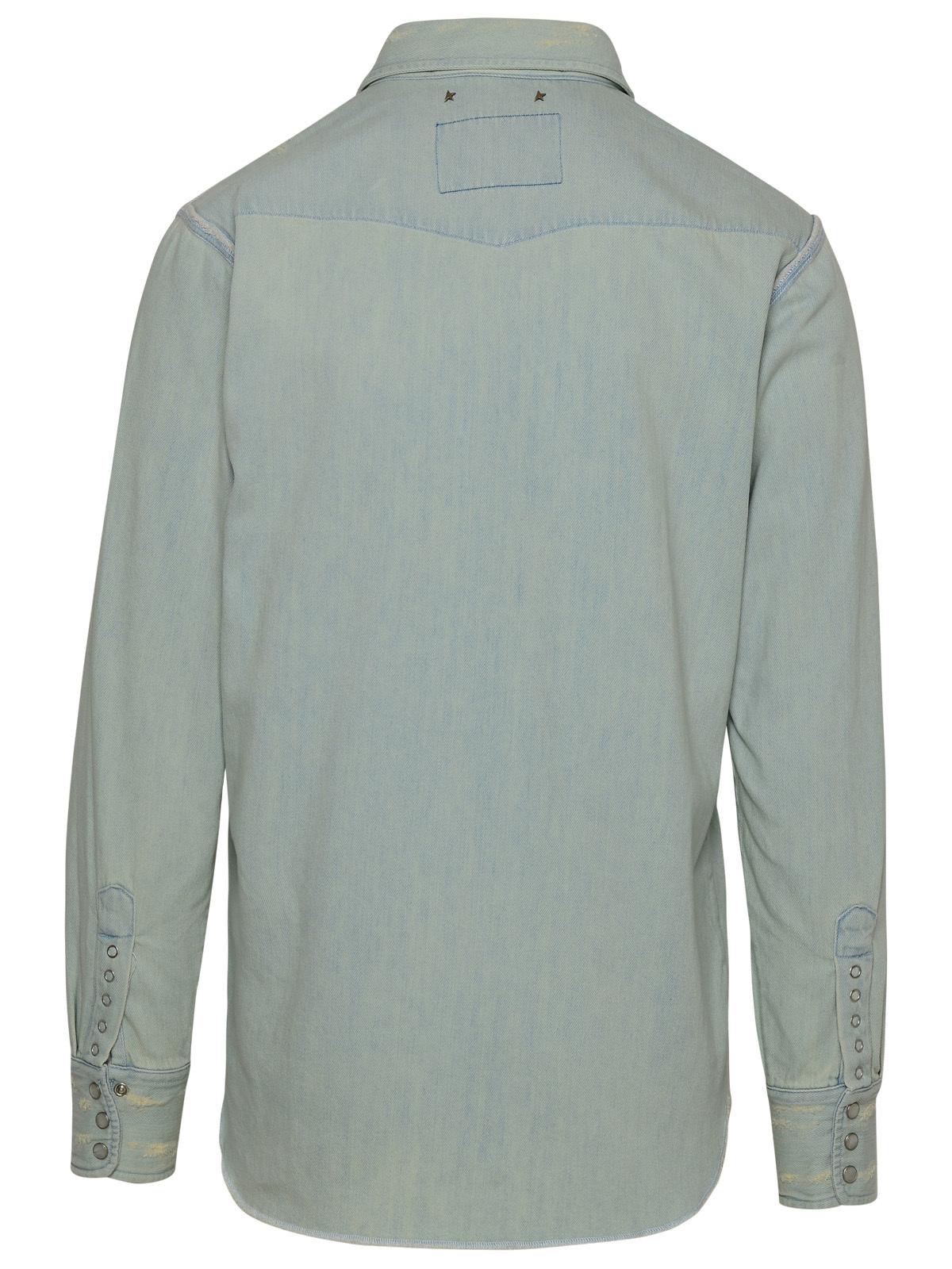 Golden Goose Light Blue Denim Shirt Men GOLDEN GOOSE