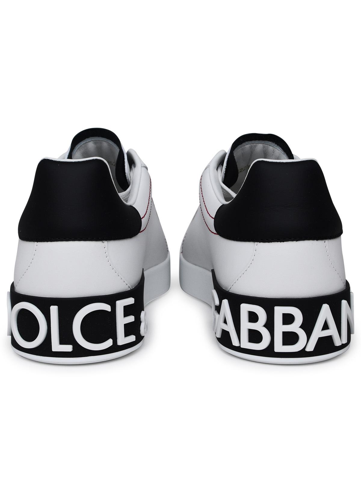Dolce & Gabbana Portofino White Leather Sneakers Men DOLCE & GABBANA