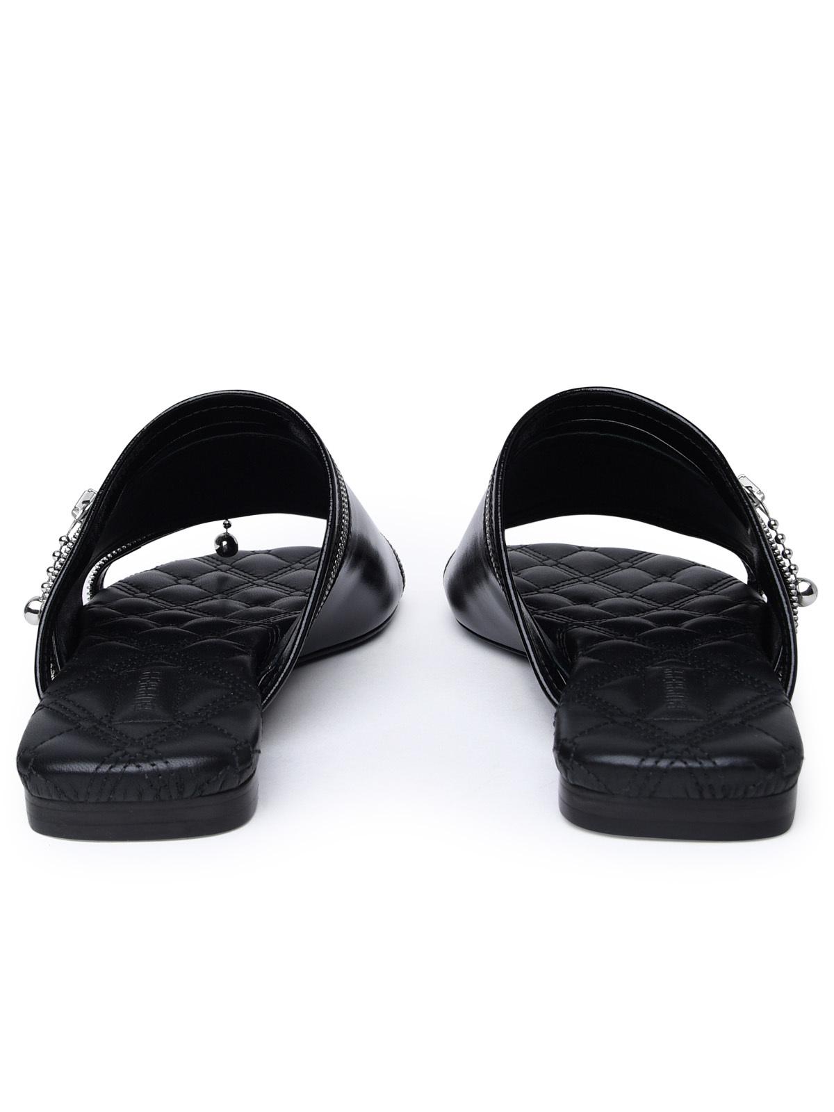 Burberry Black Leather Slippers Women BURBERRY