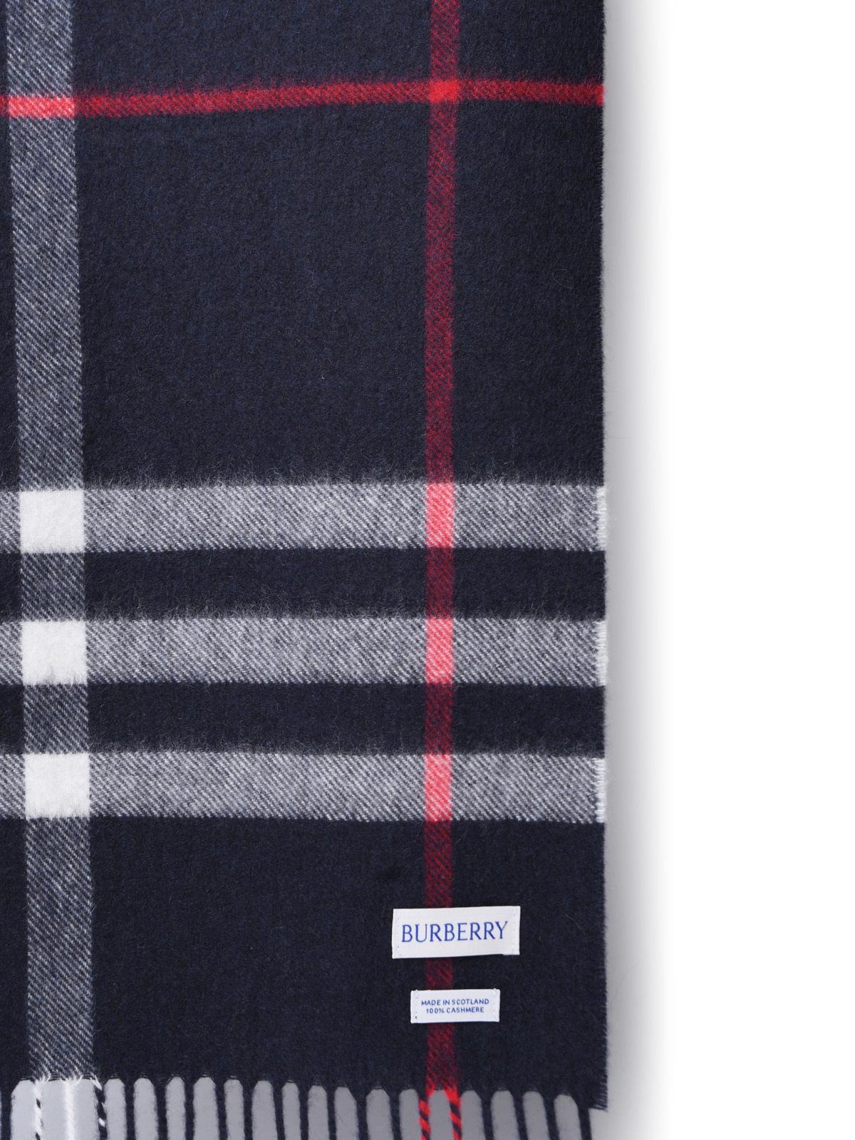 Burberry Navy Cashmere Scarf Men BURBERRY