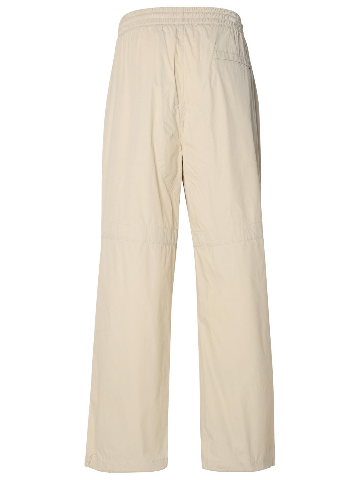 Burberry Beige Cotton Blend Trousers Men BURBERRY