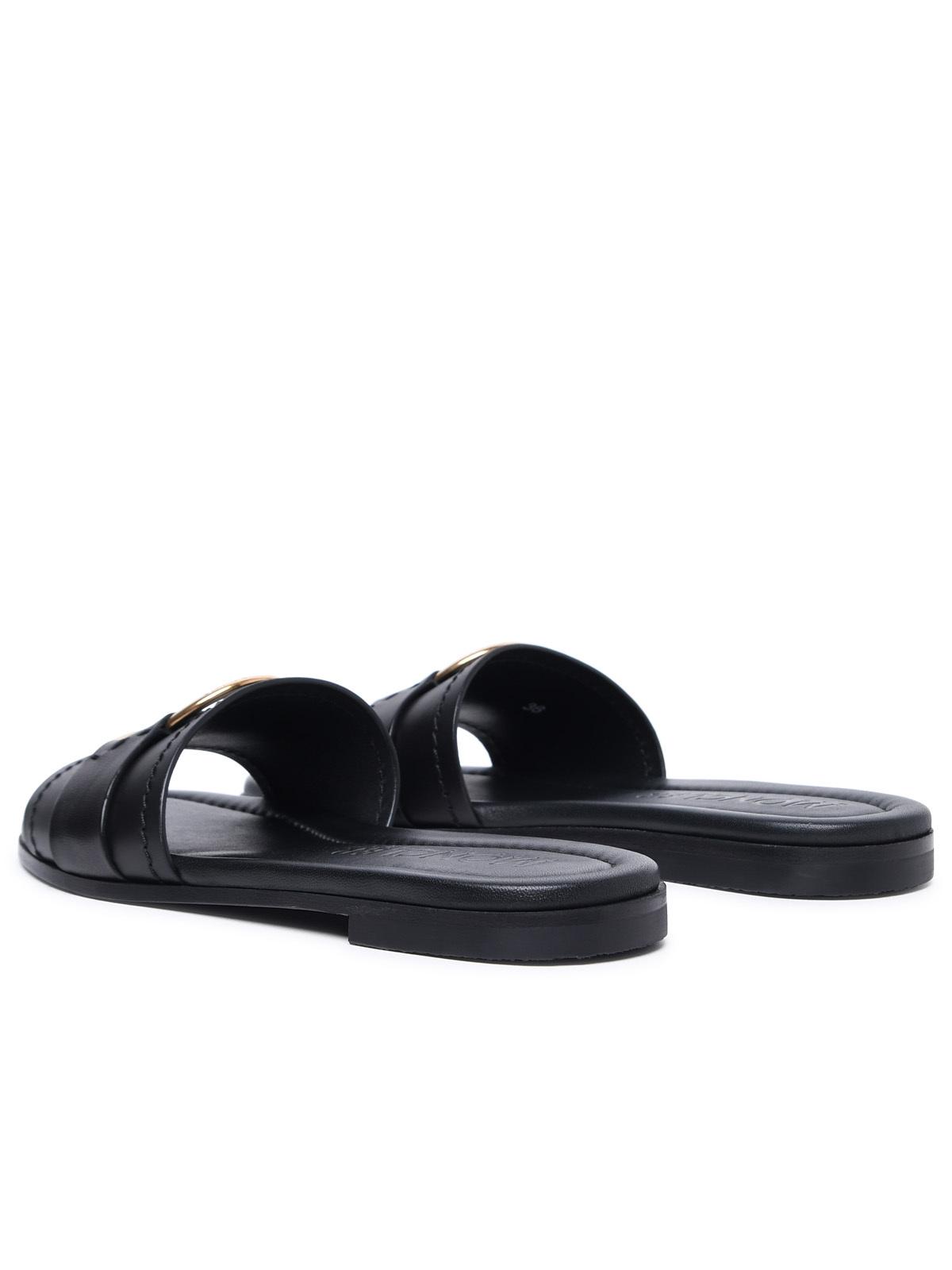 Moncler 'Bell' Black Leather Slippers Women MONCLER