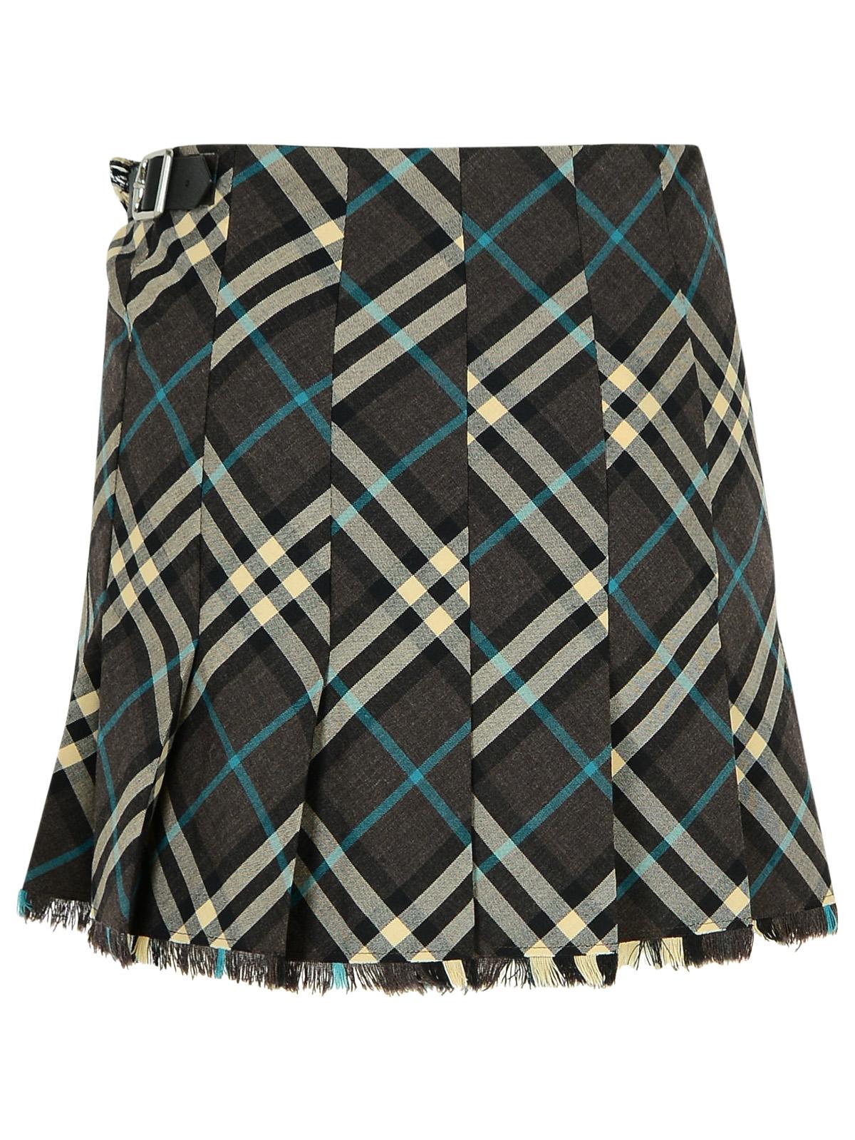 Burberry 'Check' Brown Polyester Blend Skirt Women BURBERRY