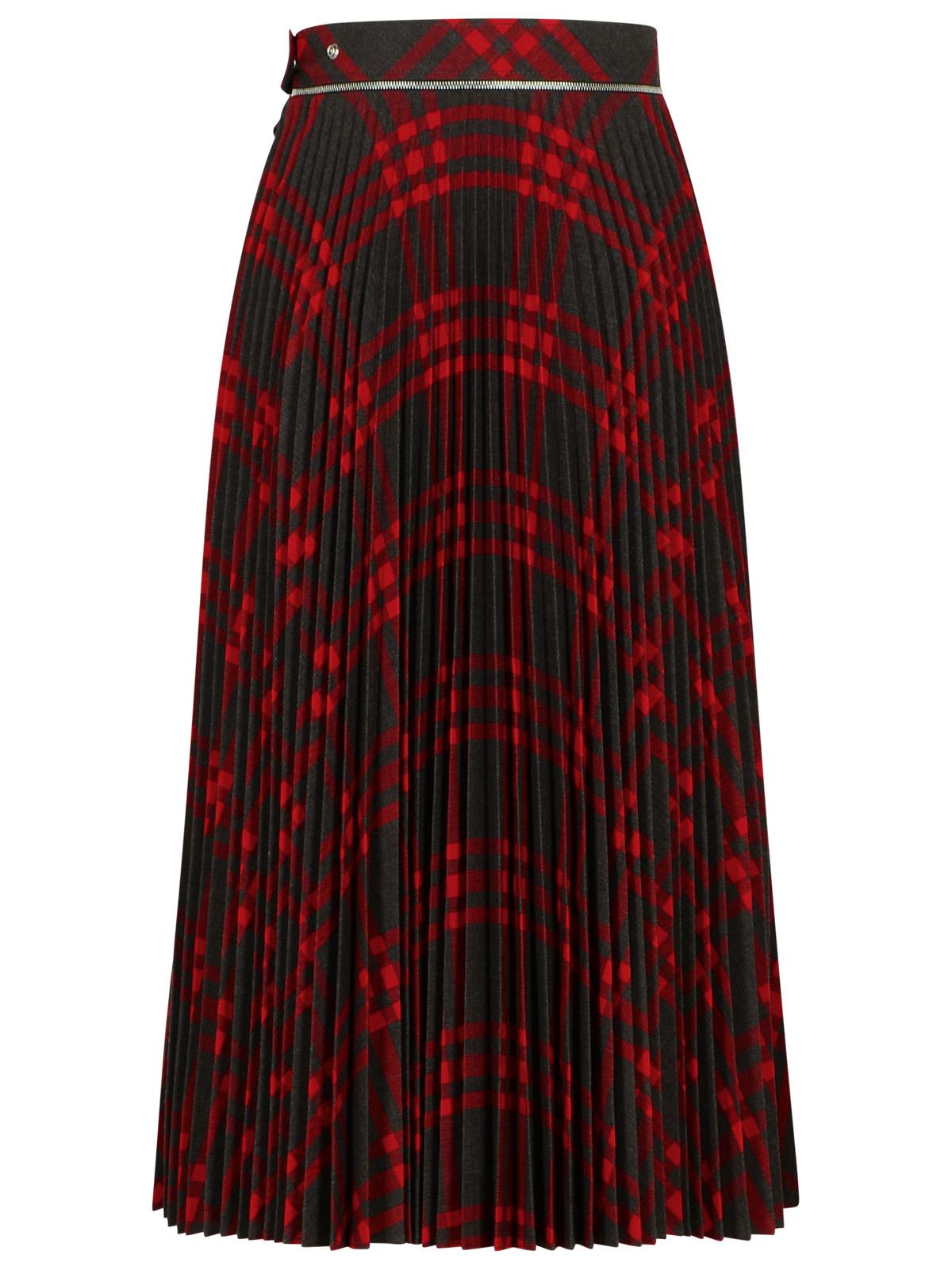 Burberry 'Check' Long Wool Blend Skirt Women BURBERRY
