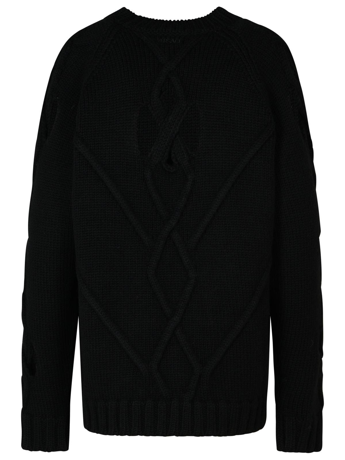 Versace Black Wool Blend Sweater Men VERSACE