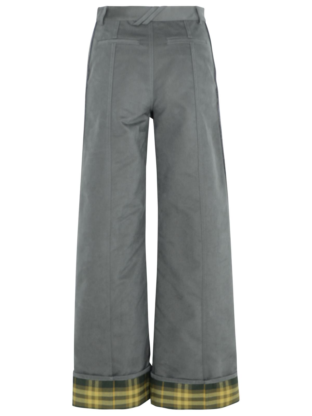 Burberry Grey Nylon Blend Trousers Women BURBERRY