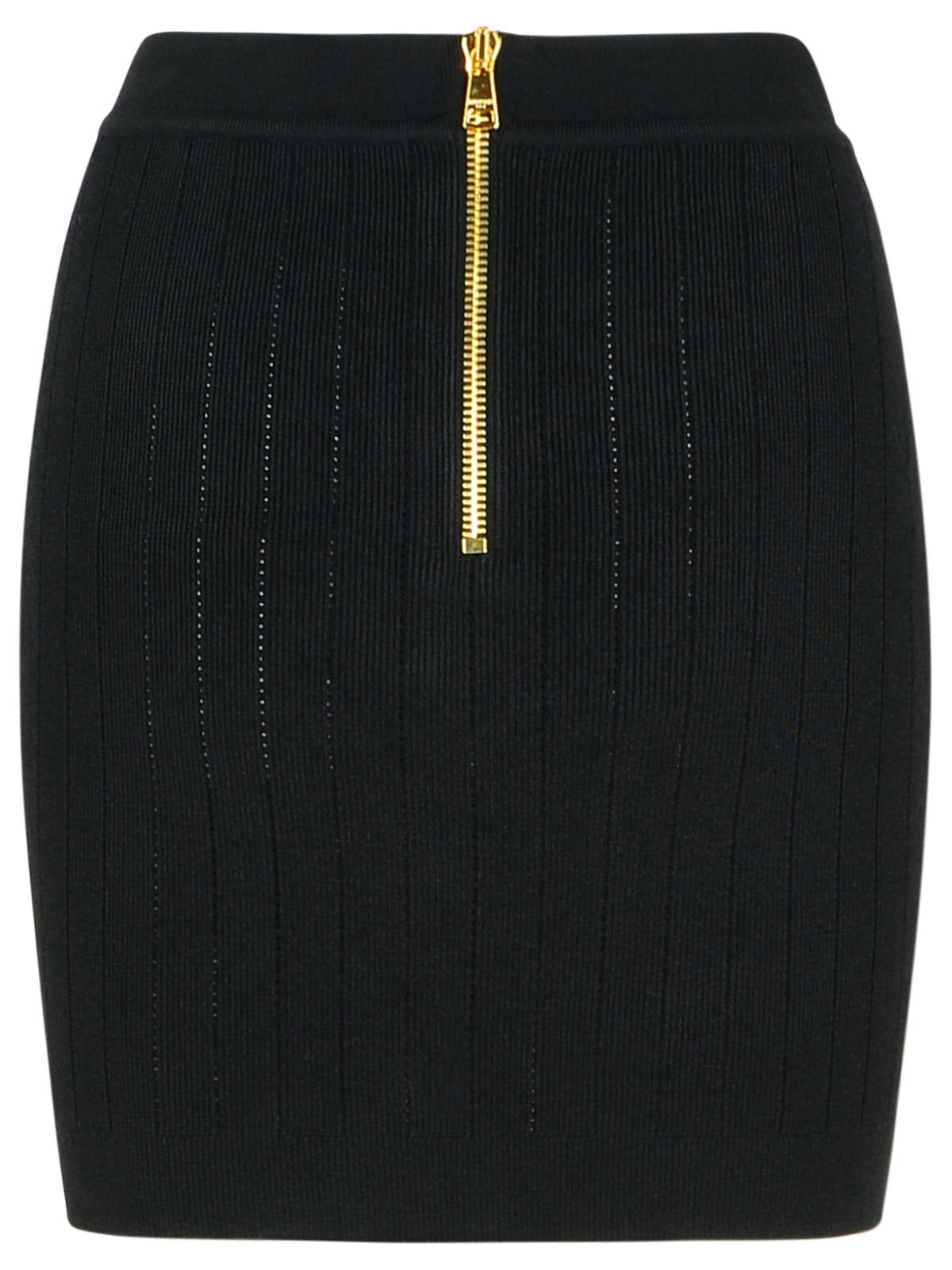 Balmain Black Viscose Blend Miniskirt Women BALMAIN