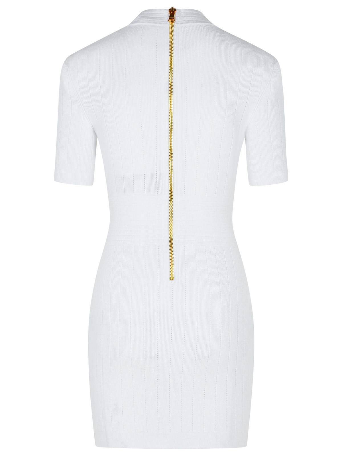 Balmain White Viscose Blend Dress Women BALMAIN