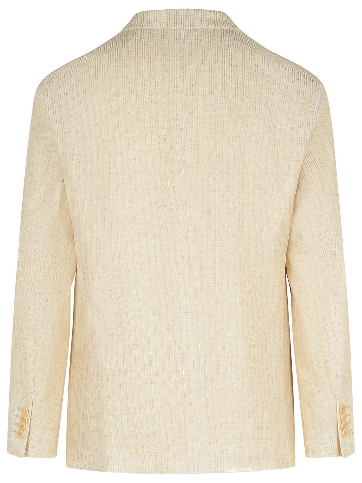 Etro Blazer In Cream Linen Blend Men ETRO