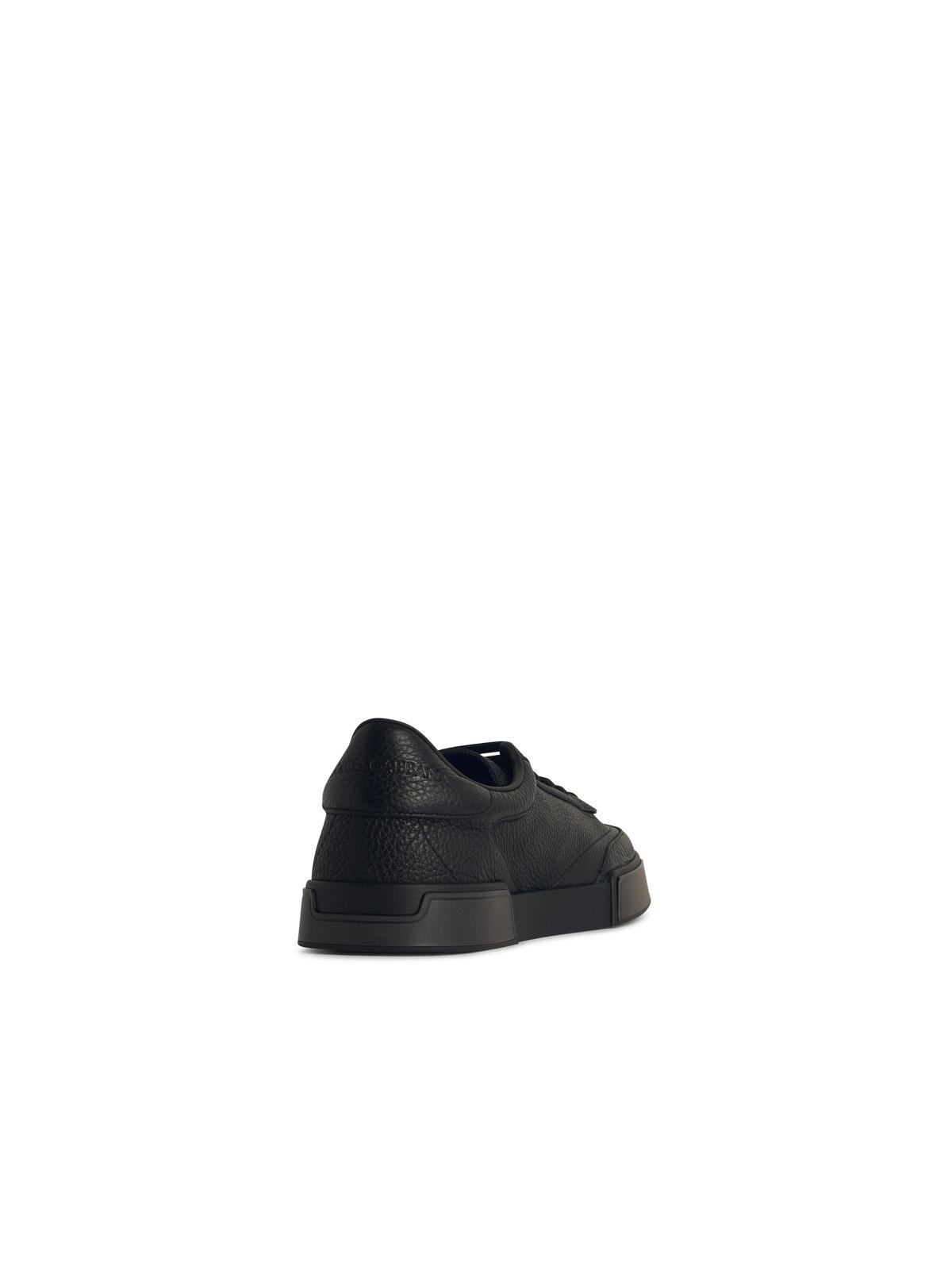 Dolce & Gabbana 'Portofino' Black Leather Sneakers Men DOLCE & GABBANA