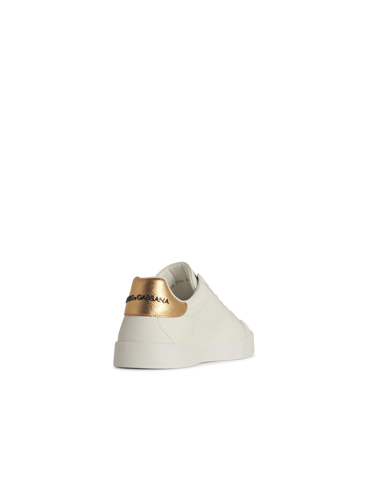 Dolce & Gabbana 'Portofino' White Leather Sneakers Men DOLCE & GABBANA
