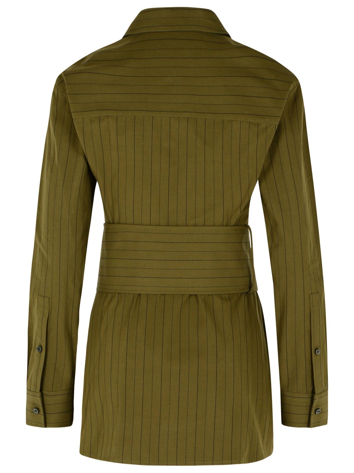 Burberry Green Cotton Mini Dress Women BURBERRY