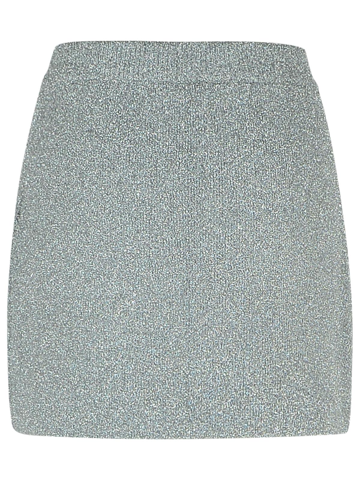 Ganni 'Sparkle' Silver Wool Blend Miniskirt Women GANNI