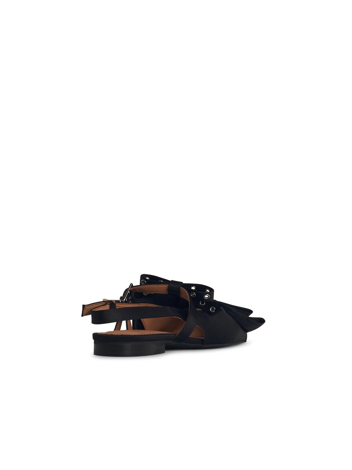 Ganni 'Big Bow' Black Polyester Ballet Flats Women GANNI