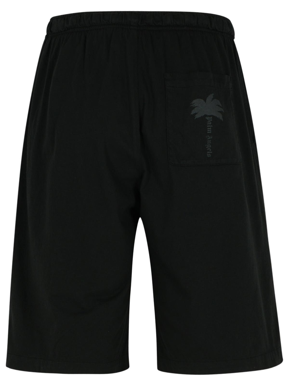 Palm Angels Black Cotton Bermuda Shorts Men PALM ANGELS