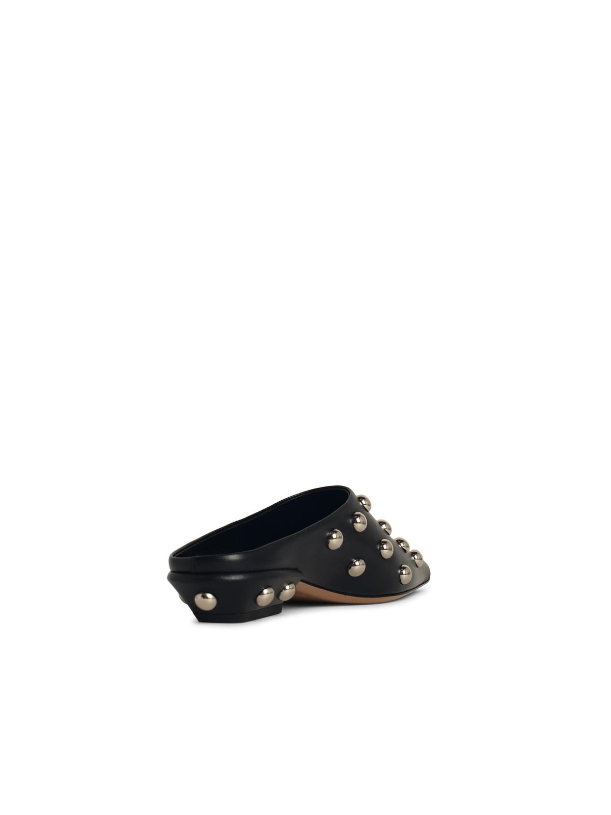 Paris Texas 'Belle' Black Leather Sabots Women PARIS TEXAS