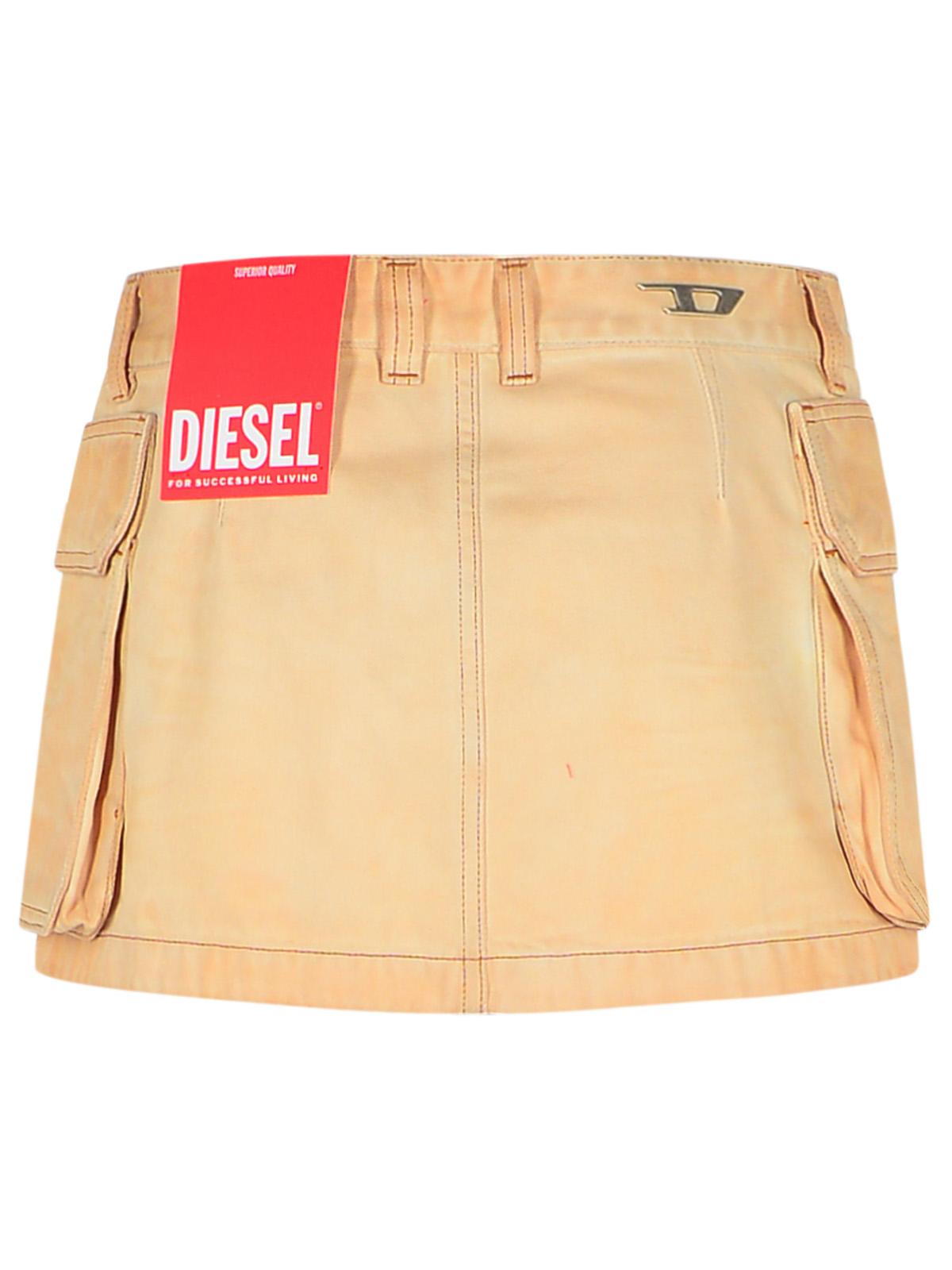 Diesel Beige Cotton Miniskirt Women DIESEL
