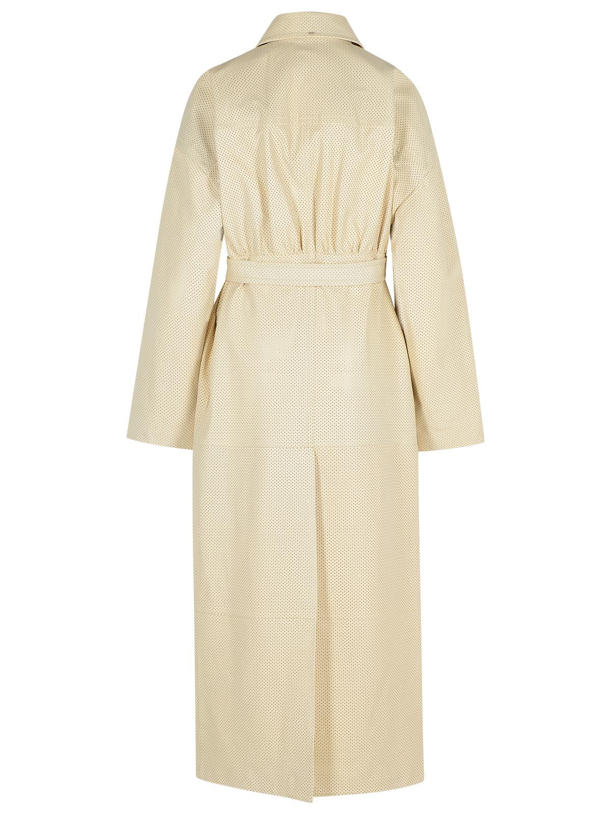 Sportmax Ivory Leather Trench Coat Women SPORTMAX