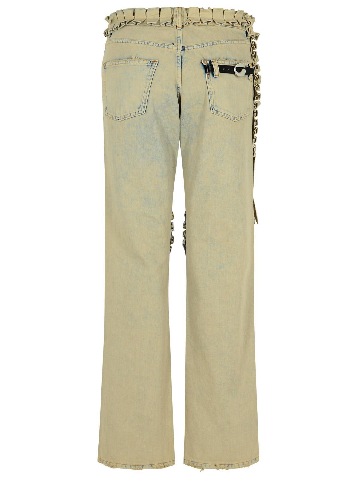 Coperni 'Ruffled' Grey Cotton Jeans Women COPERNI
