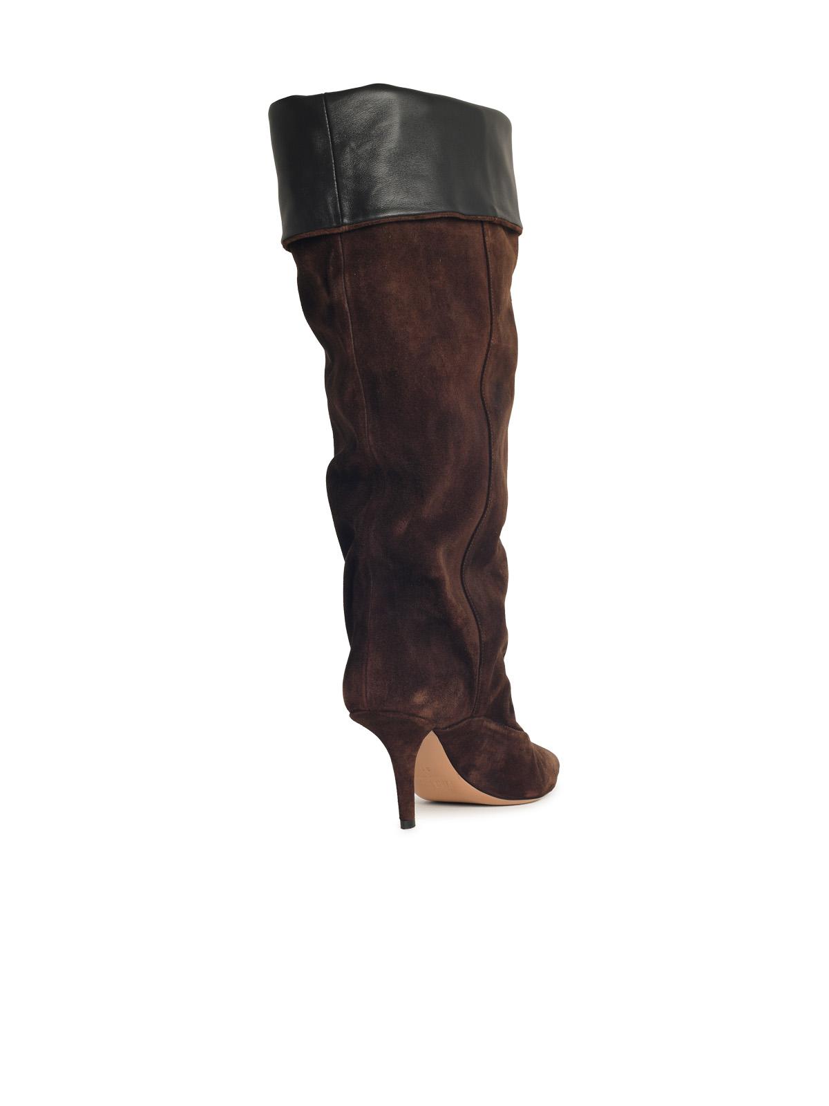 Paris Texas 'Ines Reverse 75' Chocolate Suede Boots Women PARIS TEXAS