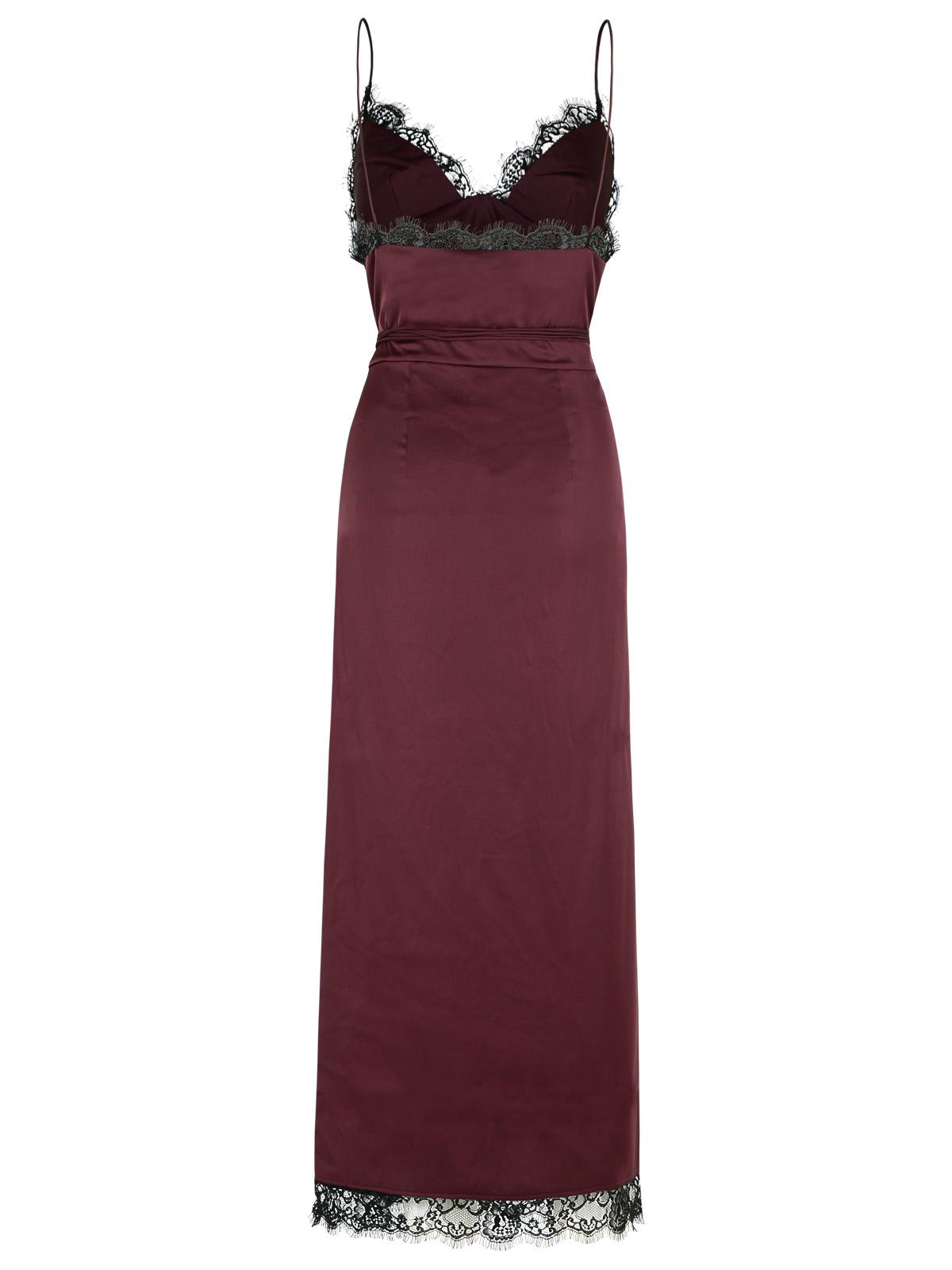The Andamane Burgundy Polyester Blend Dress Women THE ANDAMANE