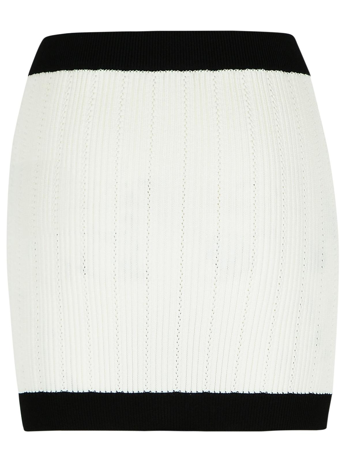 Balmain Mini Skirt In White Viscose Blend Women BALMAIN