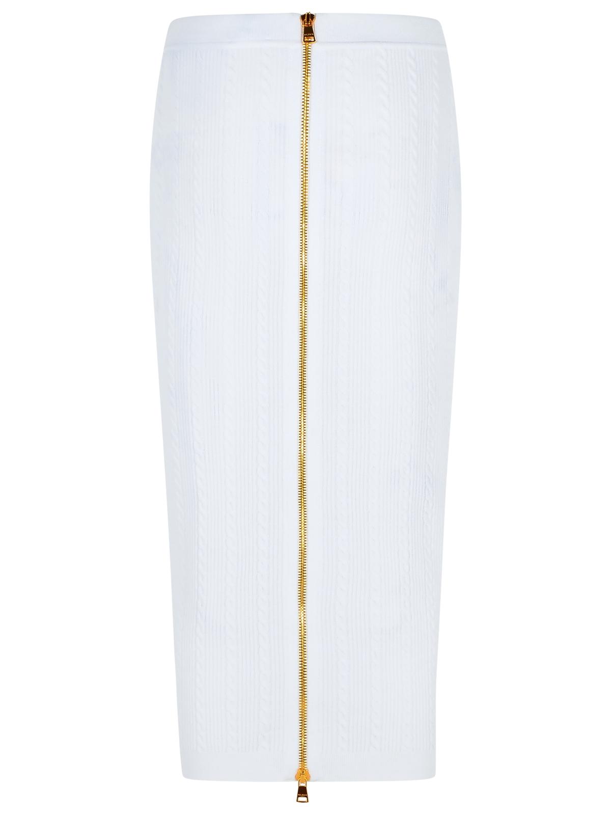 Balmain Long Skirt In White Viscose Blend Women BALMAIN