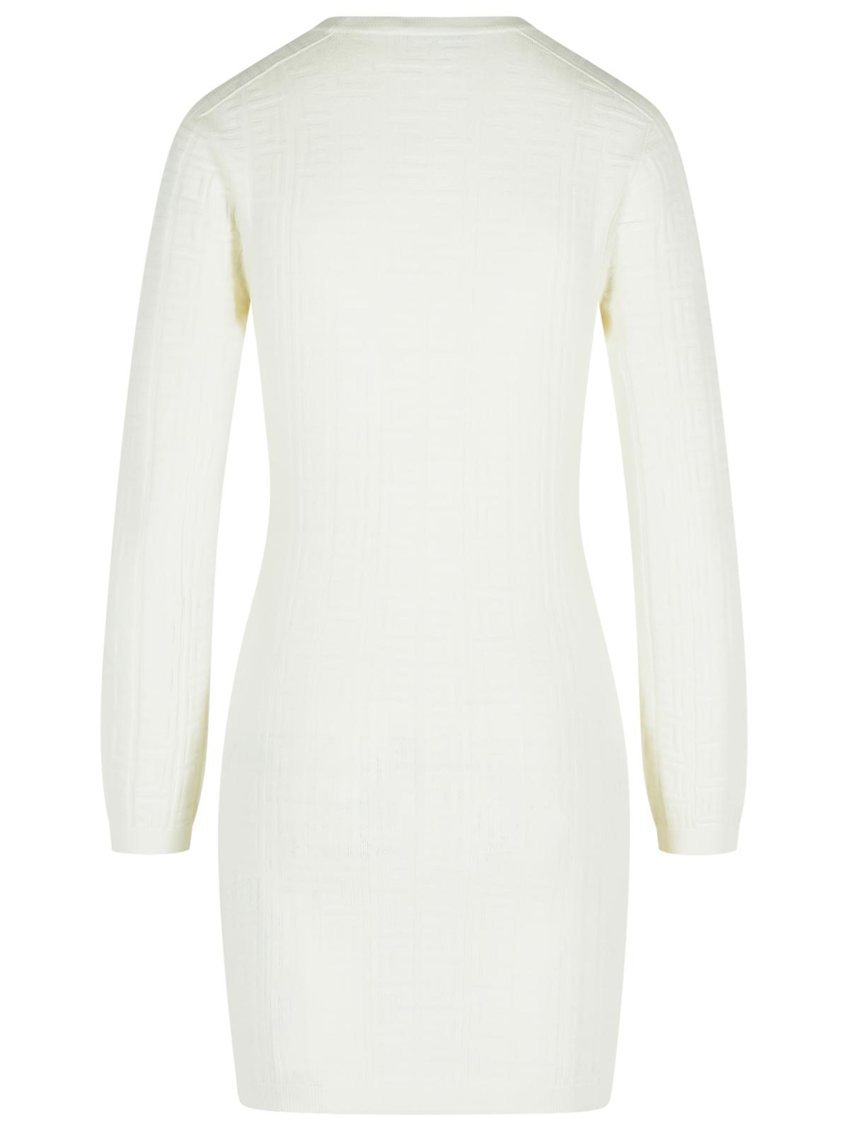 Balmain White Viscose Blend Dress Women BALMAIN