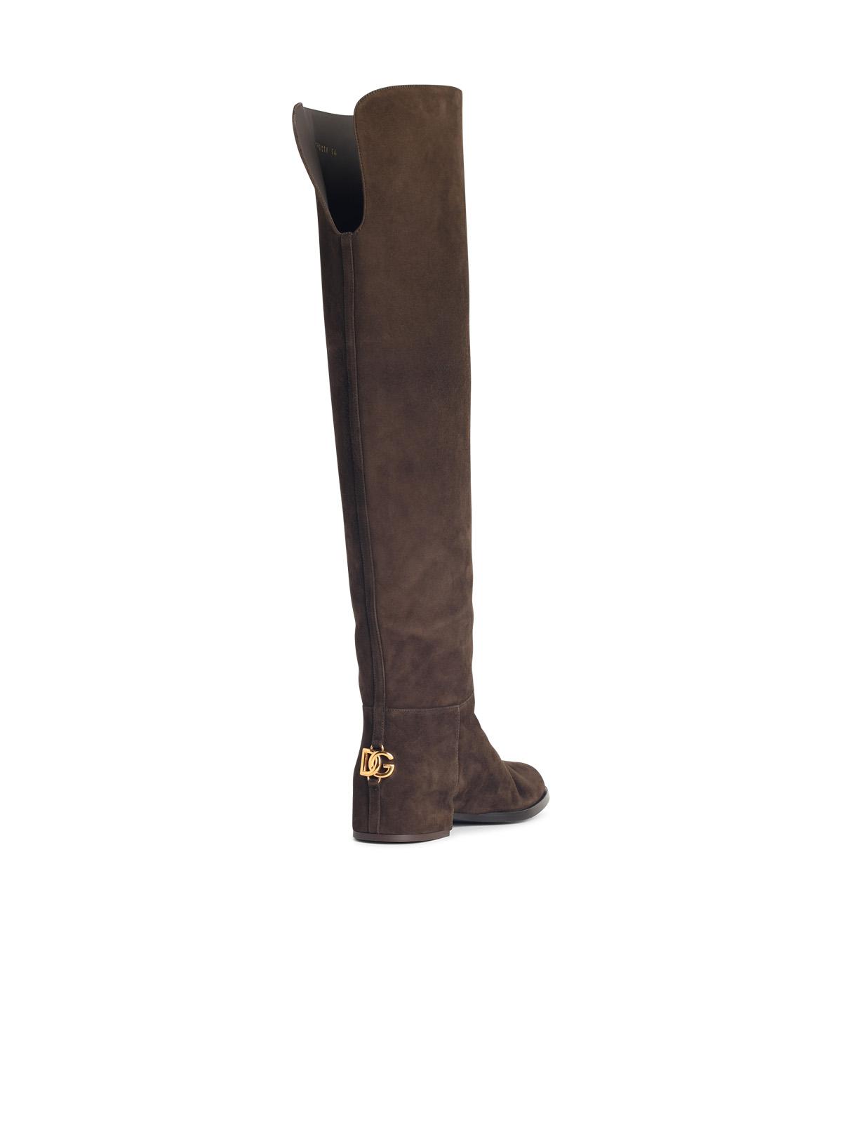 Dolce & Gabbana Ebony Suede Boots Women DOLCE & GABBANA