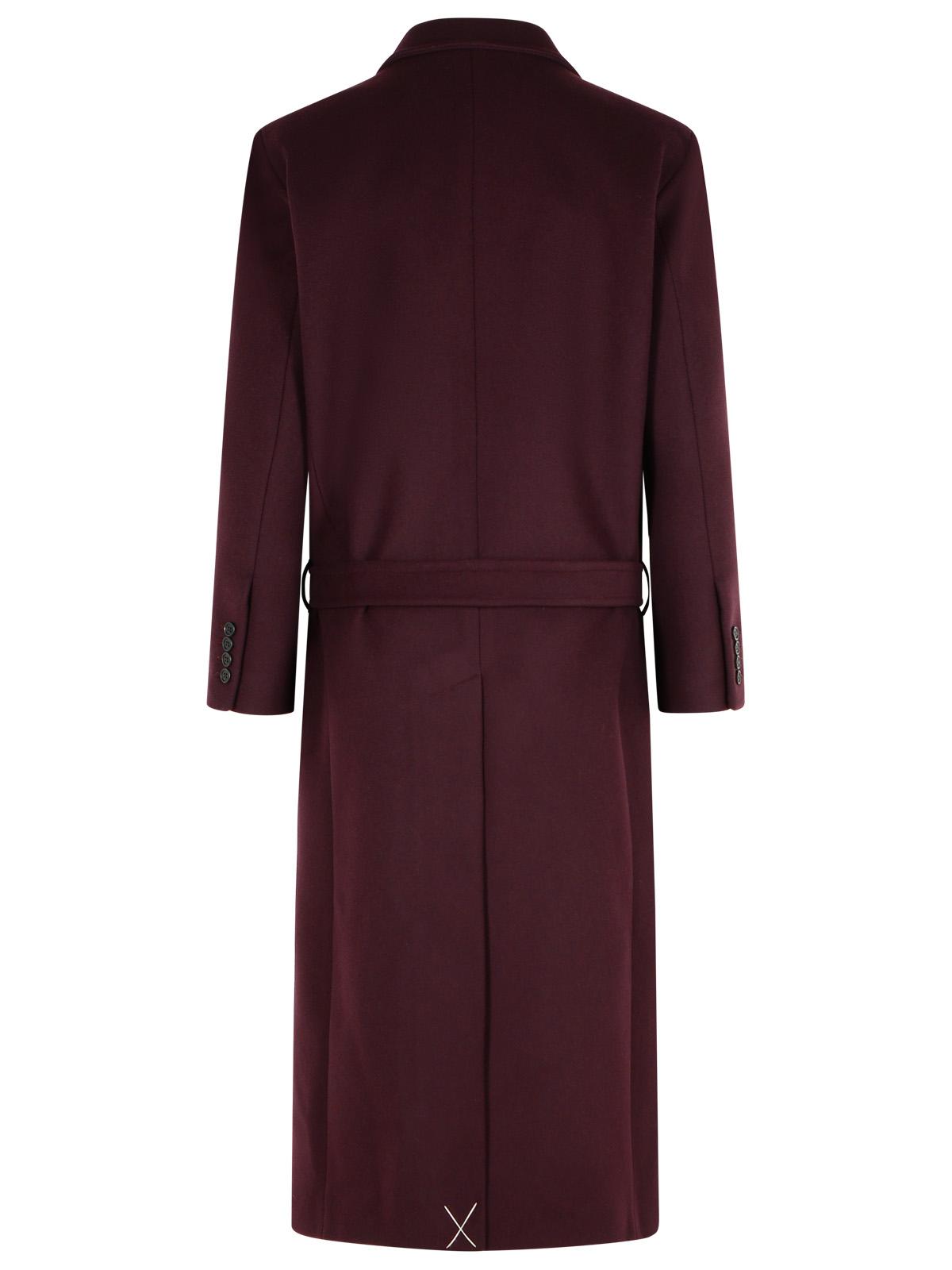 The Attico Burgundy Virgin Wool Blend Long Coat Women THE ATTICO