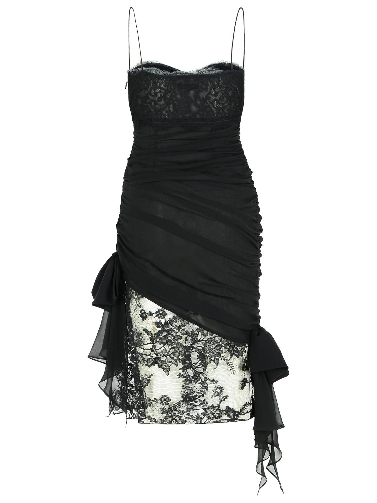 Alessandra Rich Black Silk Mini Dress Women ALESSANDRA RICH