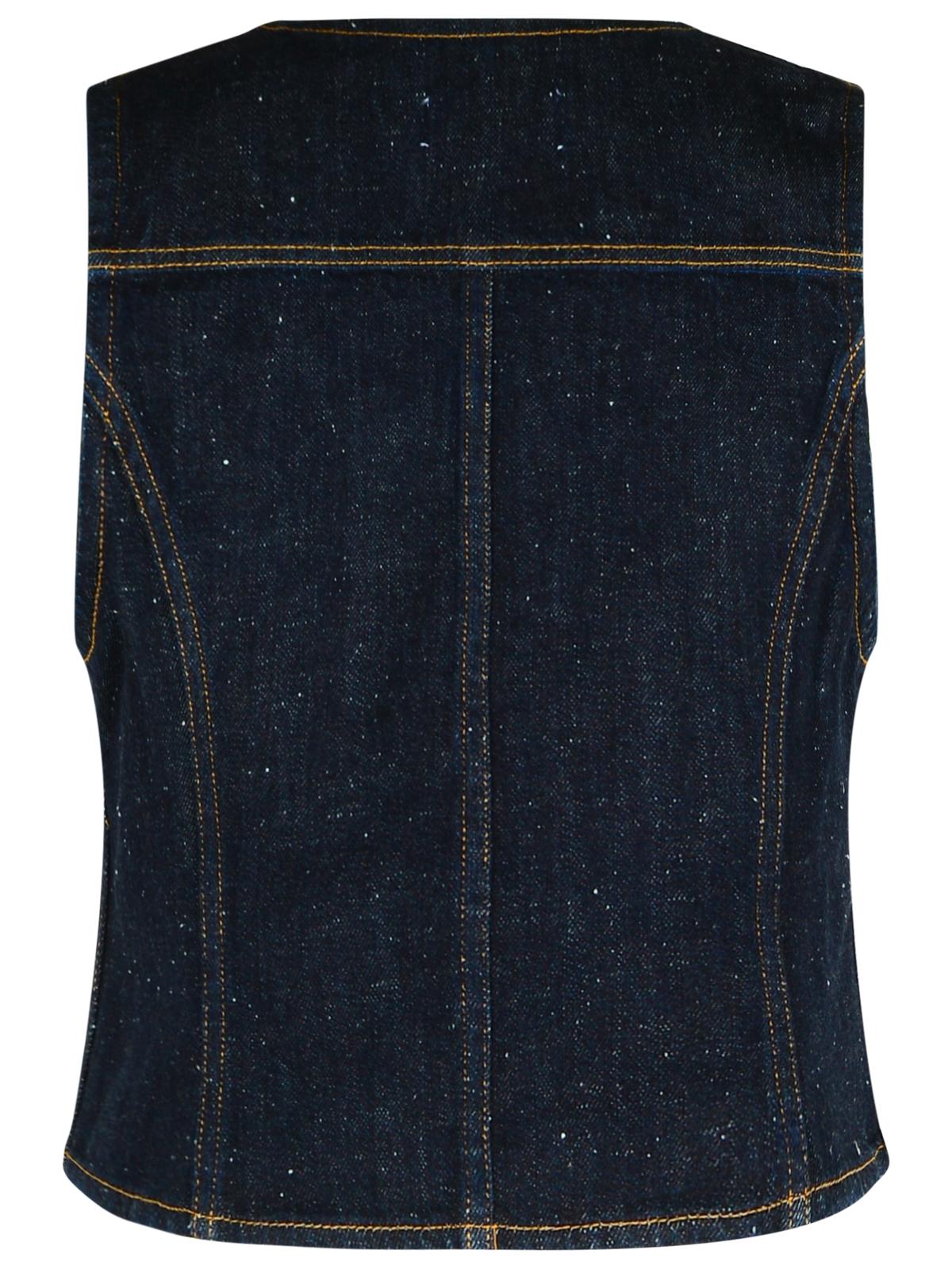 Ganni Blue Cotton Vest Women